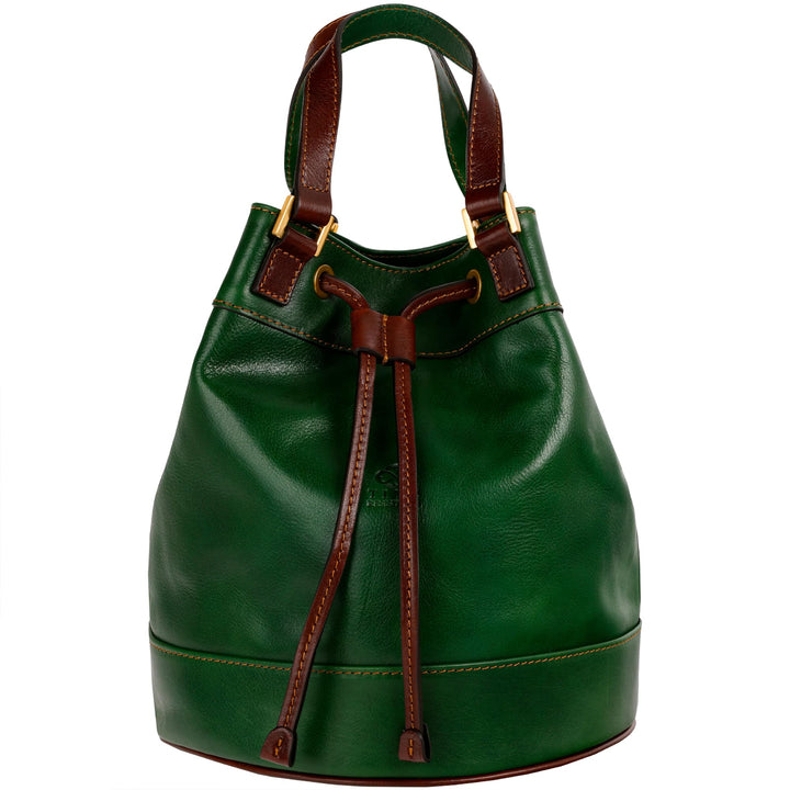 Time Resistance Handtasche aus Leder - Umhängetasche Damen - Beuteltasche aus Leder - Made in Italy