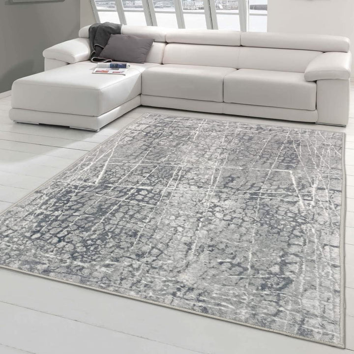 Teppich-Traum moderner Designerteppich mit dezenten Farben abstrakt Gemustert in grau, Grösse 160x23