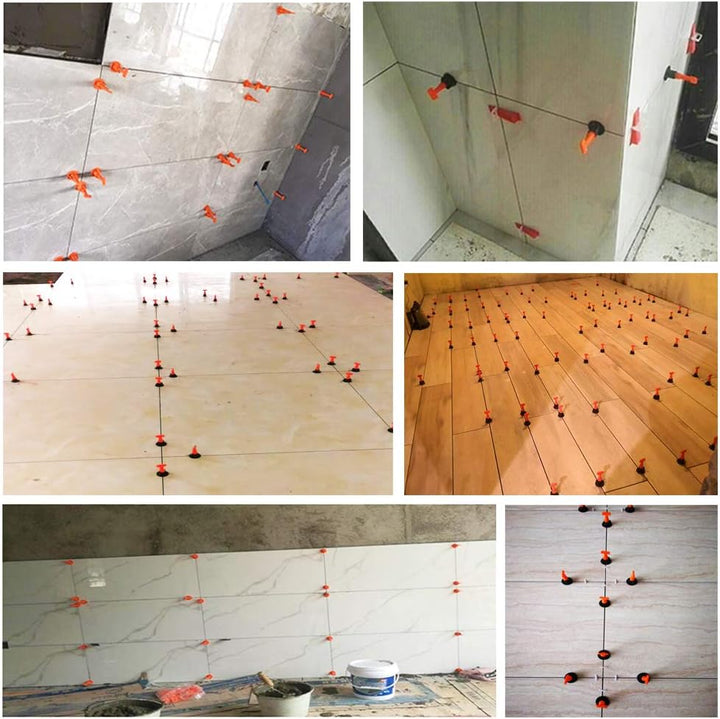 60 Sets Fliesen Nivelliersystem, HUYU Verlegehilfen, Fliesen Leveler Spacer, Abstandshalter Keile, F