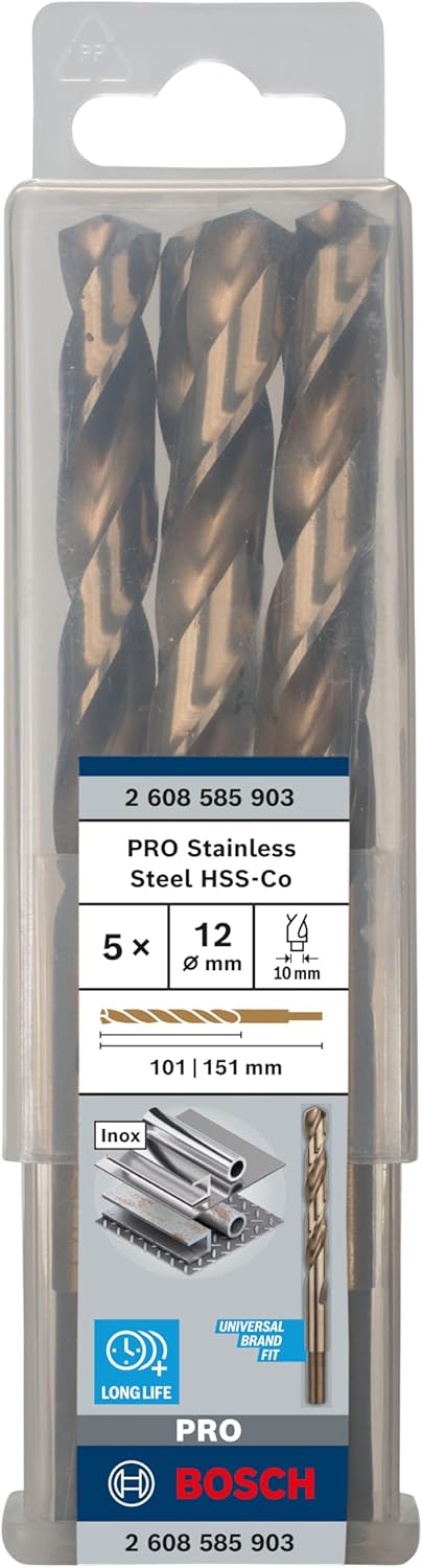 Bosch Professional Metallbohrer HSS-Cobalt (5 Stück, Ø 12 mm)