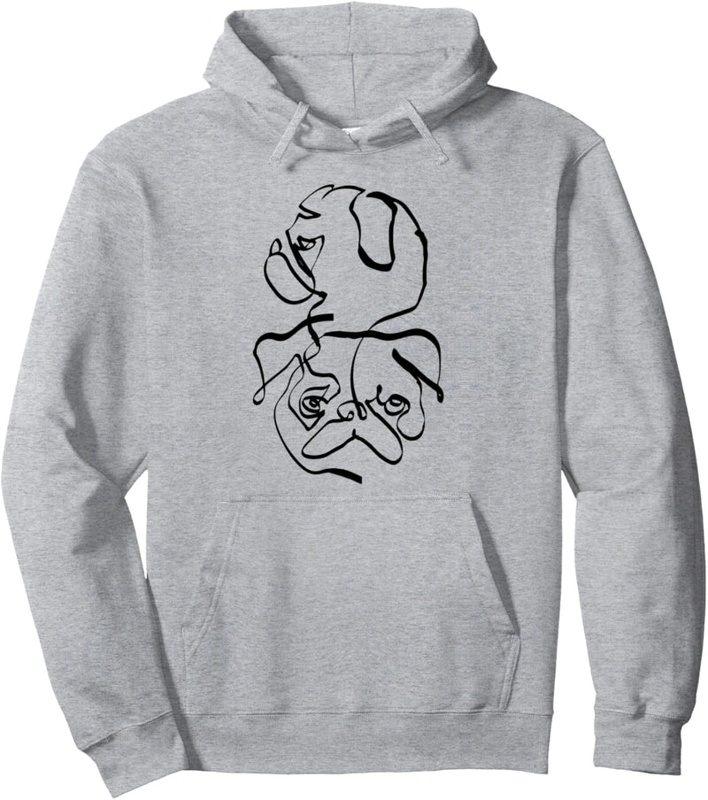 Abstract line pug Pullover Hoodie