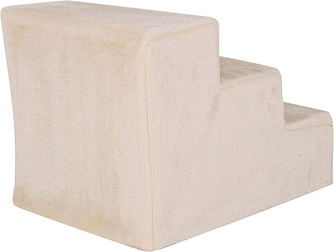 lionto Haustiertreppe Katzentreppe Hundetreppe mit Plüschbezug Farbe Beige Treppe, Beige