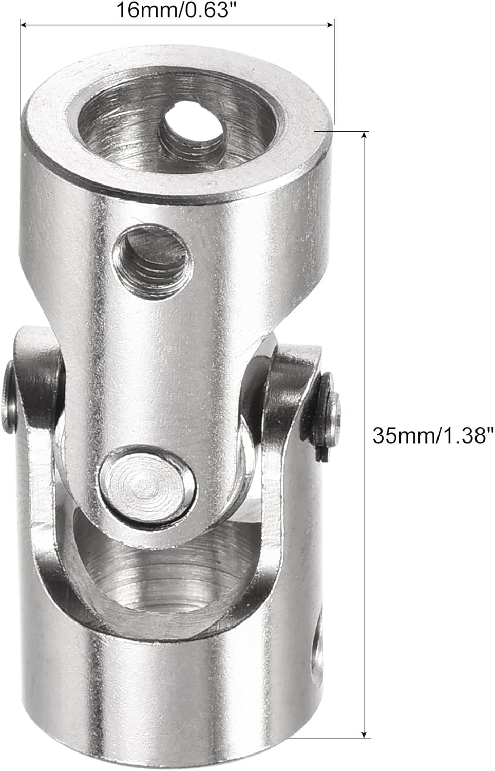 sourcing map 2 Stück Drehbare Kreuzgelenk Wellenkupplung 10mm bis 10mm Innendurchm. L35 x D16 mit Sc