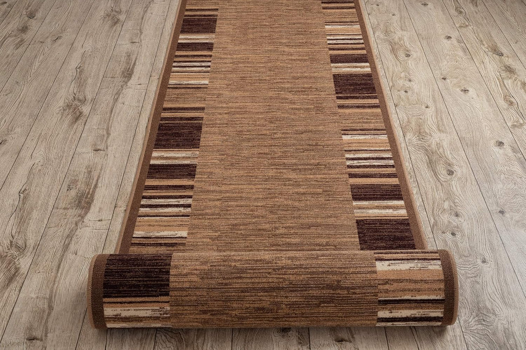 rugsx Antirutsch Teppichläufer Adagio beige - moderner Kurzflor für Küche, Flur & Wohnzimmer, Meterw