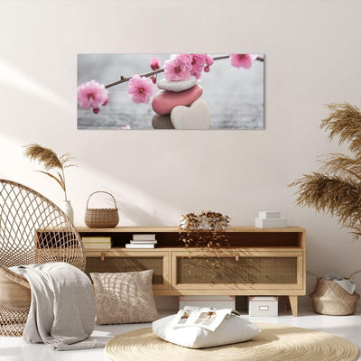 Panorama Bilder auf Leinwand 100x40cm Leinwandbild Yoga weiblich Blume Gesundheit Gross Wanddeko Bil