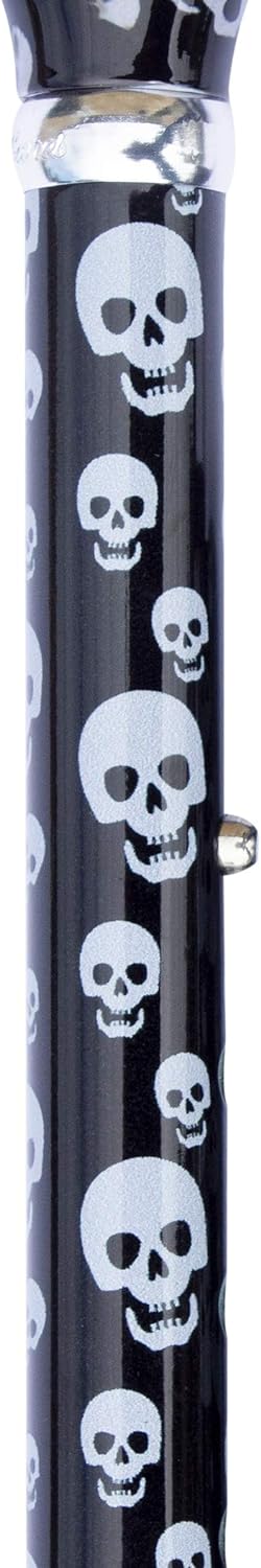 Design Faltstock SKULL von Stockshop farbig, gothic, modisch, höhenverstellbar, Derbygriff, Leichtme
