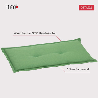 Beo Bankauflage 100 x 45 cm Waschbar Ascot | Premium-Qualität Made in EU | Atmungsaktive Gartenbank