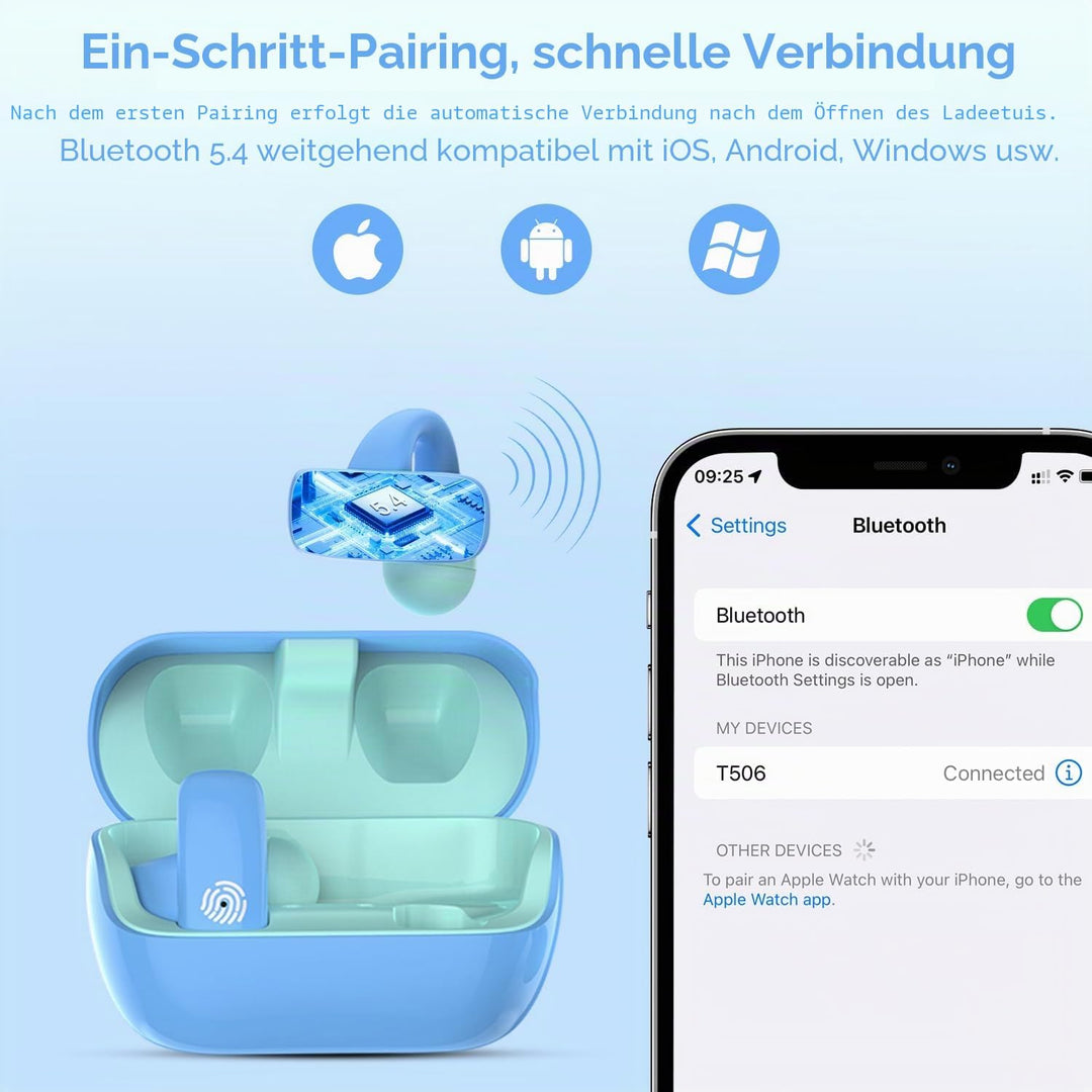 BANIGIPA Kinder True Wireless Earbuds, offene Ohrhörer für, leicht und bequem, 85 dB gesunde Lautstä