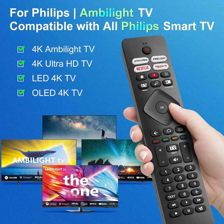 für Fernbedienung-Philips-Fernseher, Universal für Alle Philips Fernbedienung Smart TV, mit Ambiligh