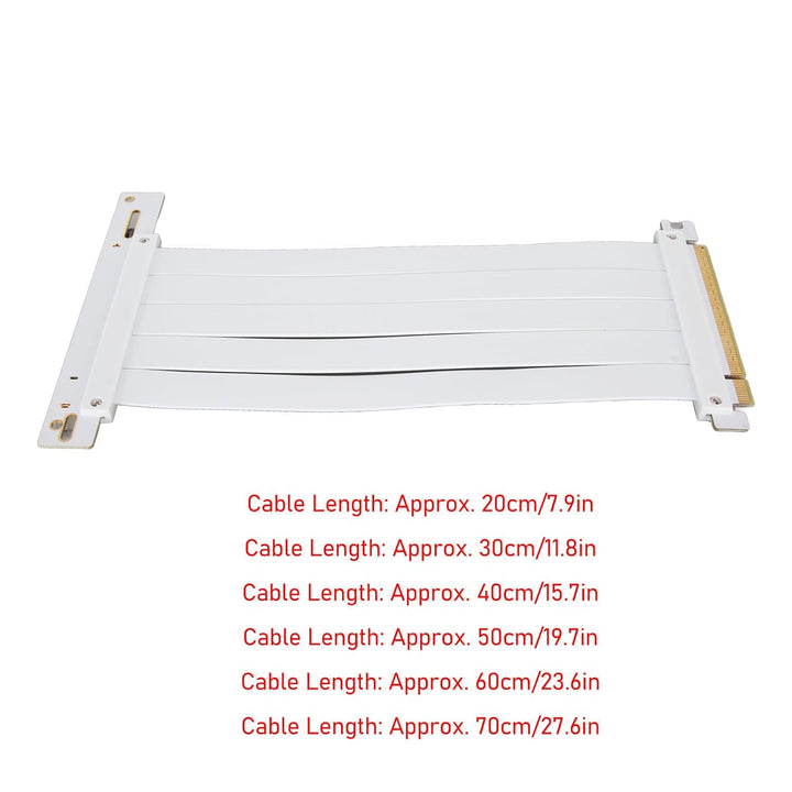 ASHATA Flexibles GPU-Riser-Kabel, PCIE 4.0 (Weiss) 20 cm Weiss, 20 cm Weiss