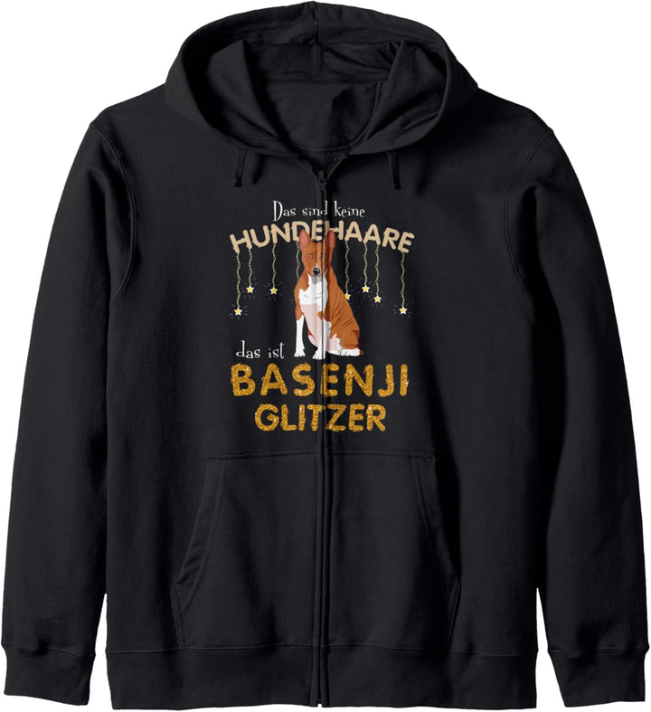Das sind keine Hundehaare das ist Basenji Glitzer Kapuzenjacke