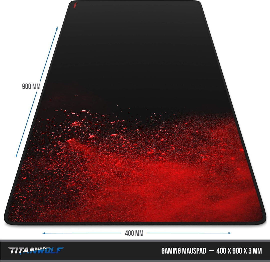 CSL-Computer XXL Speed Gaming Mauspad Titanwolf 900 x 400 mm XXL Mauspad Tischunterlage Grosse Gröss