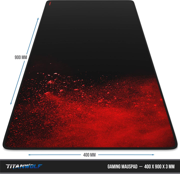 CSL-Computer XXL Speed Gaming Mauspad Titanwolf 900 x 400 mm XXL Mauspad Tischunterlage Grosse Gröss