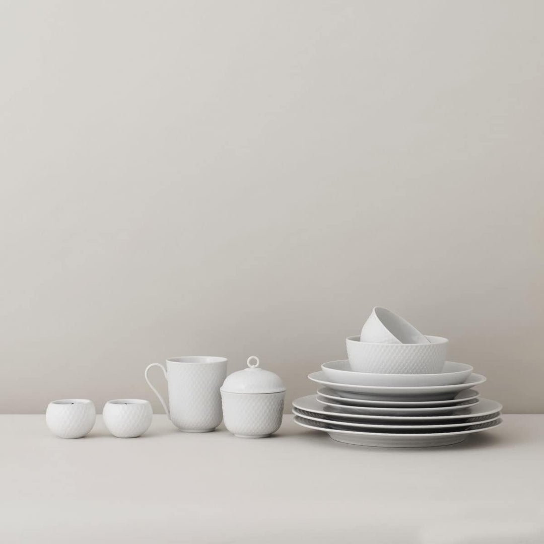 Lyngby Porcelæn Tiefer Teller Ø24.5 cm Rhombe klassisches Design zeitlos, weiss Ø24.5 cm Weiss, Ø24.