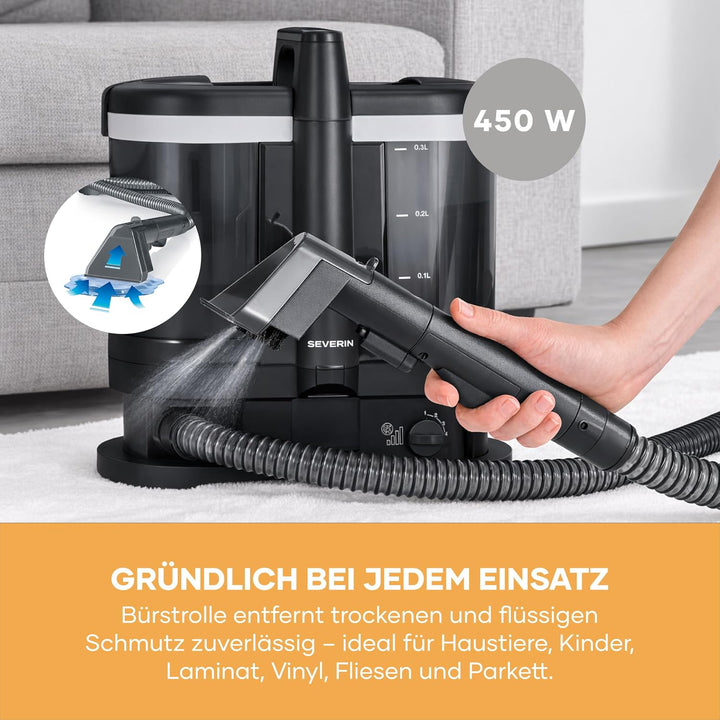 Severin Polsterreiniger, für Teppich, Polster, Autositze & Sofa, 2-Tank-Nasssauger, Waschsauger, Tep