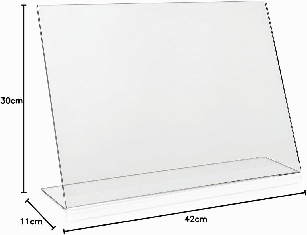 DIN A3 Werbeaufsteller/L-Ständer/L-Aufsteller im Querformat/Tischaufsteller aus original PLEXIGLAS®