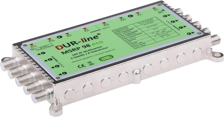 DUR-line MSRP 9/8 eco + Netzteil - Multischalter für 2 Satelliten/8 Teilnehmer - Geringe Stromaufnah