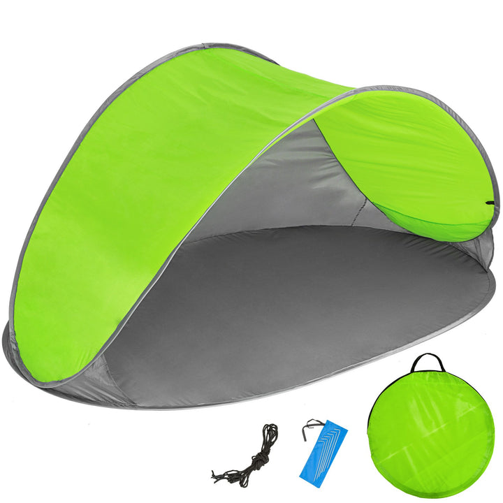 tectake® Strandmuschel Pop Up Zelt 2 Personen, Wurfzelt 220x120x100cm, Strandmuschel UV Schutz, Wind