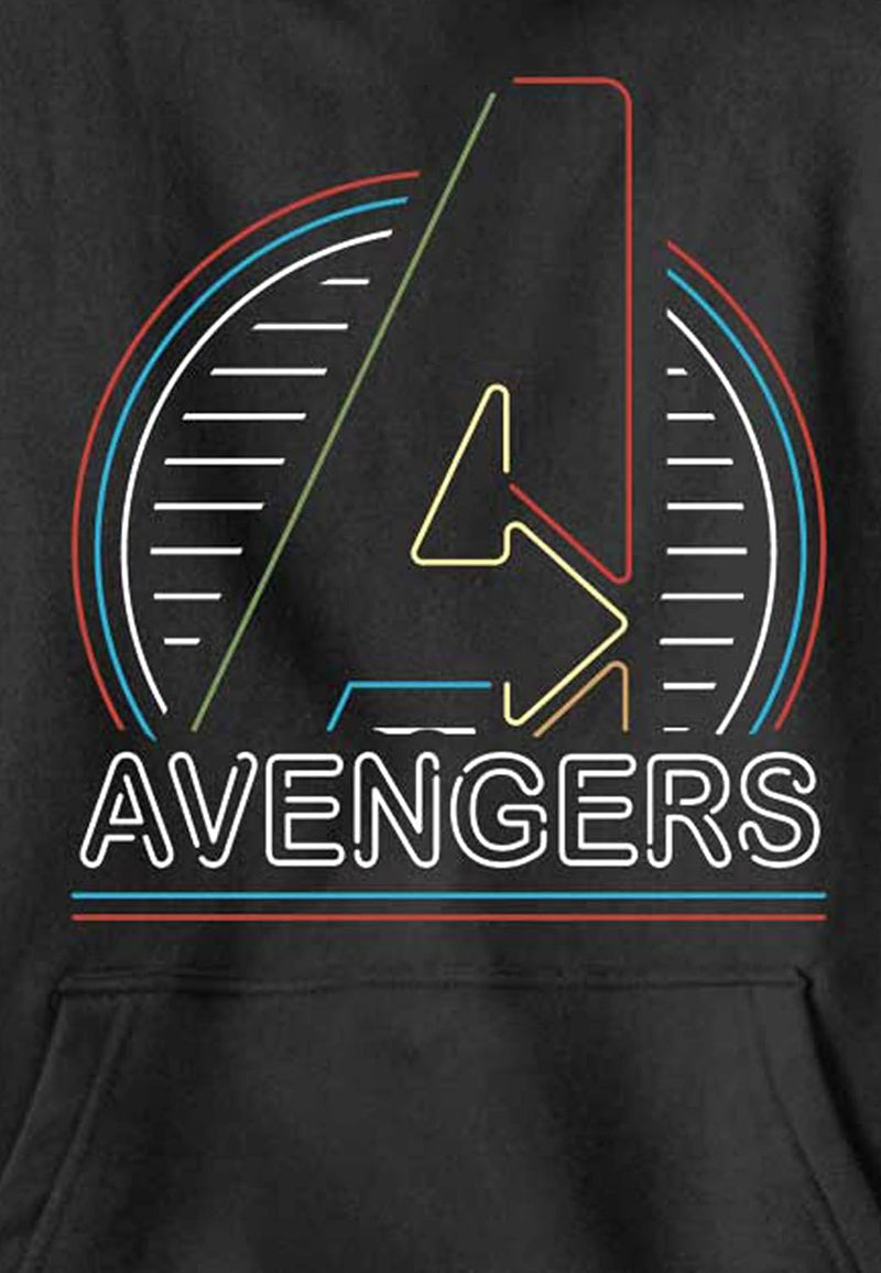 Marvel Jungen Avengers Classic Neonfarbener Avengers-hoodie, Schwarz, M