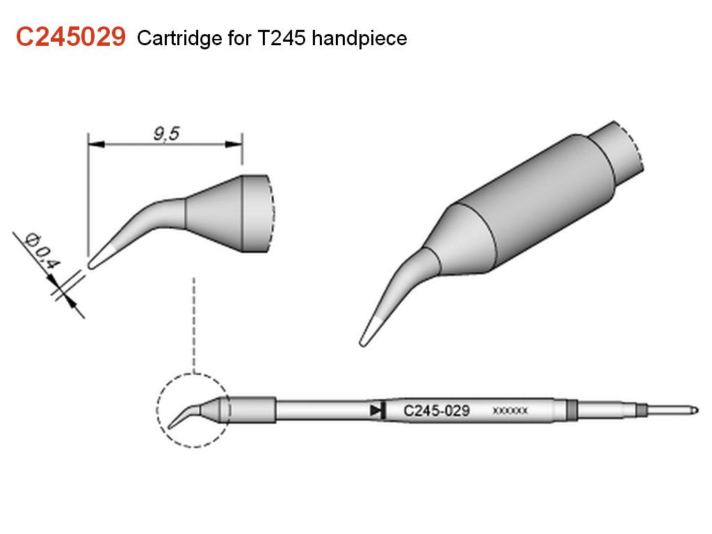 JBC Tools C245032 Lötspitze Rundform, gerade Spitzen-Grösse 0.4mm Inhalt 1St.