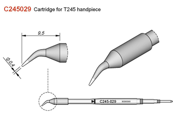 JBC Tools C245032 Lötspitze Rundform, gerade Spitzen-Grösse 0.4mm Inhalt 1St.