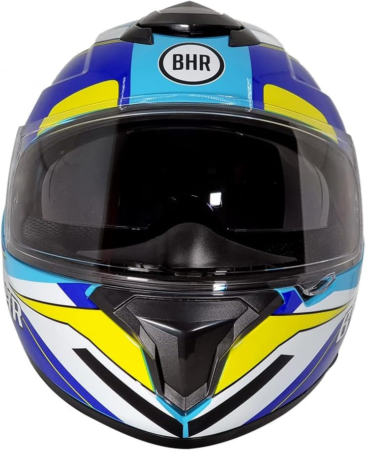 BHR Integralhelm Motorrad 813 Race, Doppelvisier, Frau | Zulassung ECE, Full Face Motorradhelm mit S