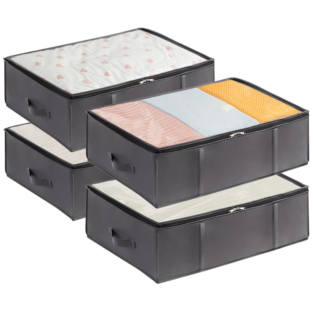 Lifewit Aufbewahrungsbehälter für unter dem Bett, 4er-Pack, 40L Aufbewahrungsbeutel für Decken und v