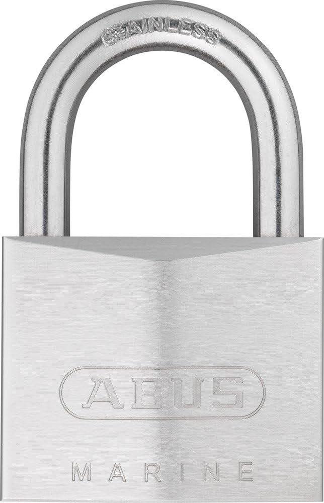 ABUS Marine Vorhängeschloss 75IB/50 - wetterfest - Messing-Schlosskörper mit Nickel Pearl Beschichtu