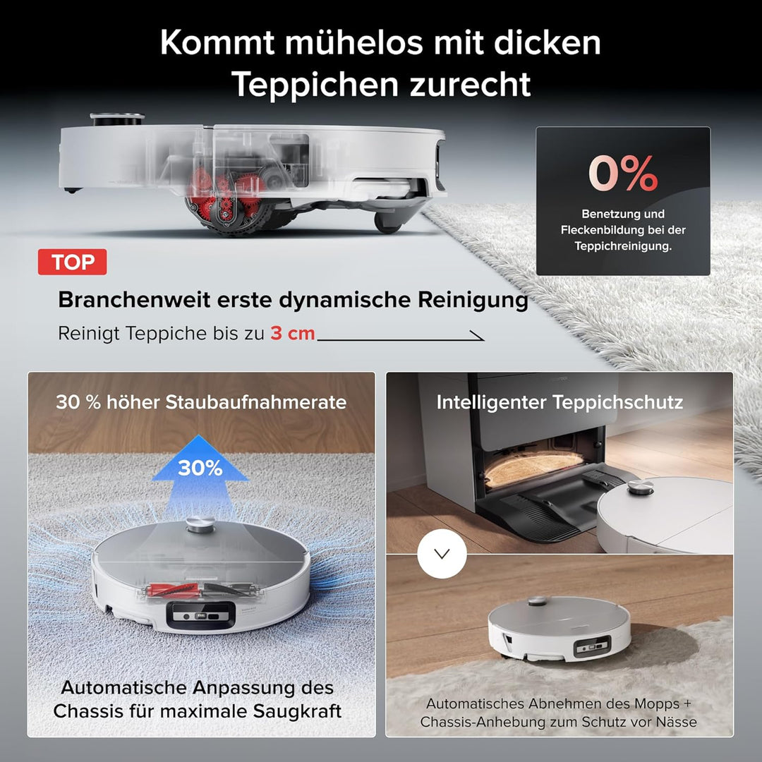 roborock Saros 20 Sonic Saugroboter mit Wischfunktion, VibraRise 5.0 Wischsystem, 36,000 Pa Saugkraf