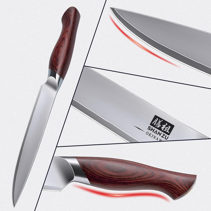 SHAN ZU Allzweckmesser 15cm, Japanisches Kochmesser für Gemüse, Küchenmesser mit Scharfer Klinge aus