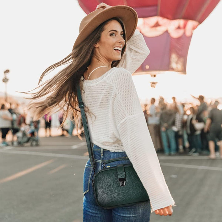 Kasgo Crossbody Bag Damen, Mode PU Leder Umhängetasche Schultertasche Klein Handtasche für Frauen mi