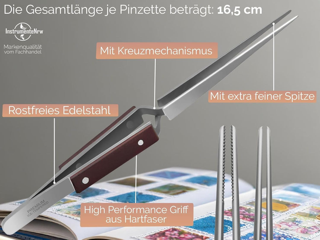 Kreuzpinzetten Set 4-Teilig Lötpinzette Klemmpinzette Technische Pinzette Gerade Gebogen Abgewinkelt