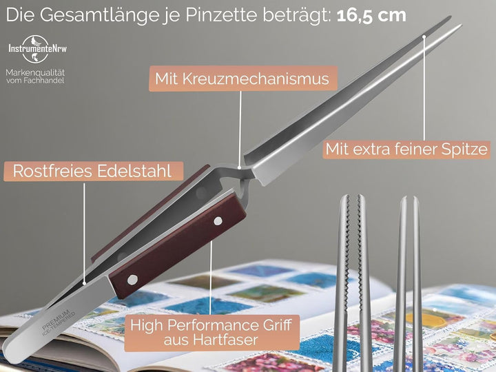 Kreuzpinzetten Set 4-Teilig Lötpinzette Klemmpinzette Technische Pinzette Gerade Gebogen Abgewinkelt