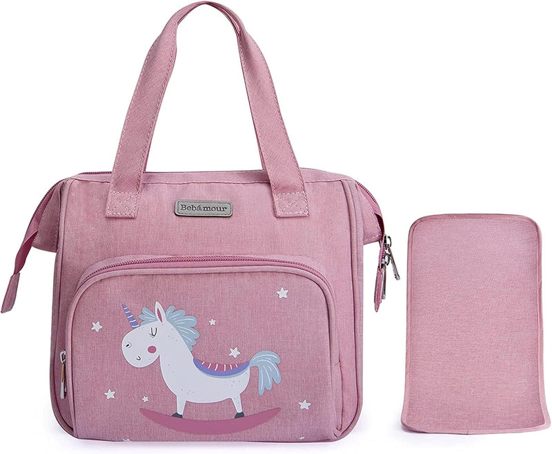 Bebamour Einhorn Puppe Wickeltasche mit Puppe Wickelmatte tragen Puppe Zubehör Mode Kinder Mädchen B