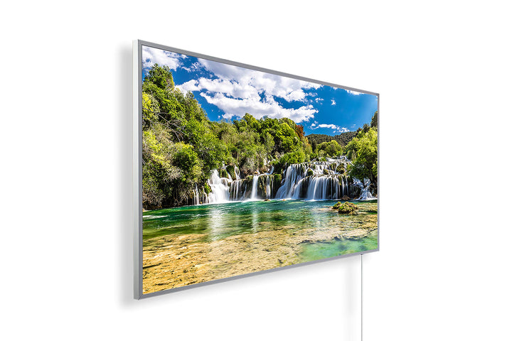 Infrarotheizung mit Bild – Bildmotiv – TÜV SÜD - 1200 Watt Bildheizung - Weisser Rahmen (18. Nationa