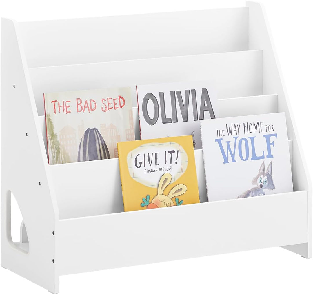 SoBuy Bücherregal Kinder Montessori Kinderregal mit 4 offenen Fächer 1 Ablagefächern Regal Kinderzim