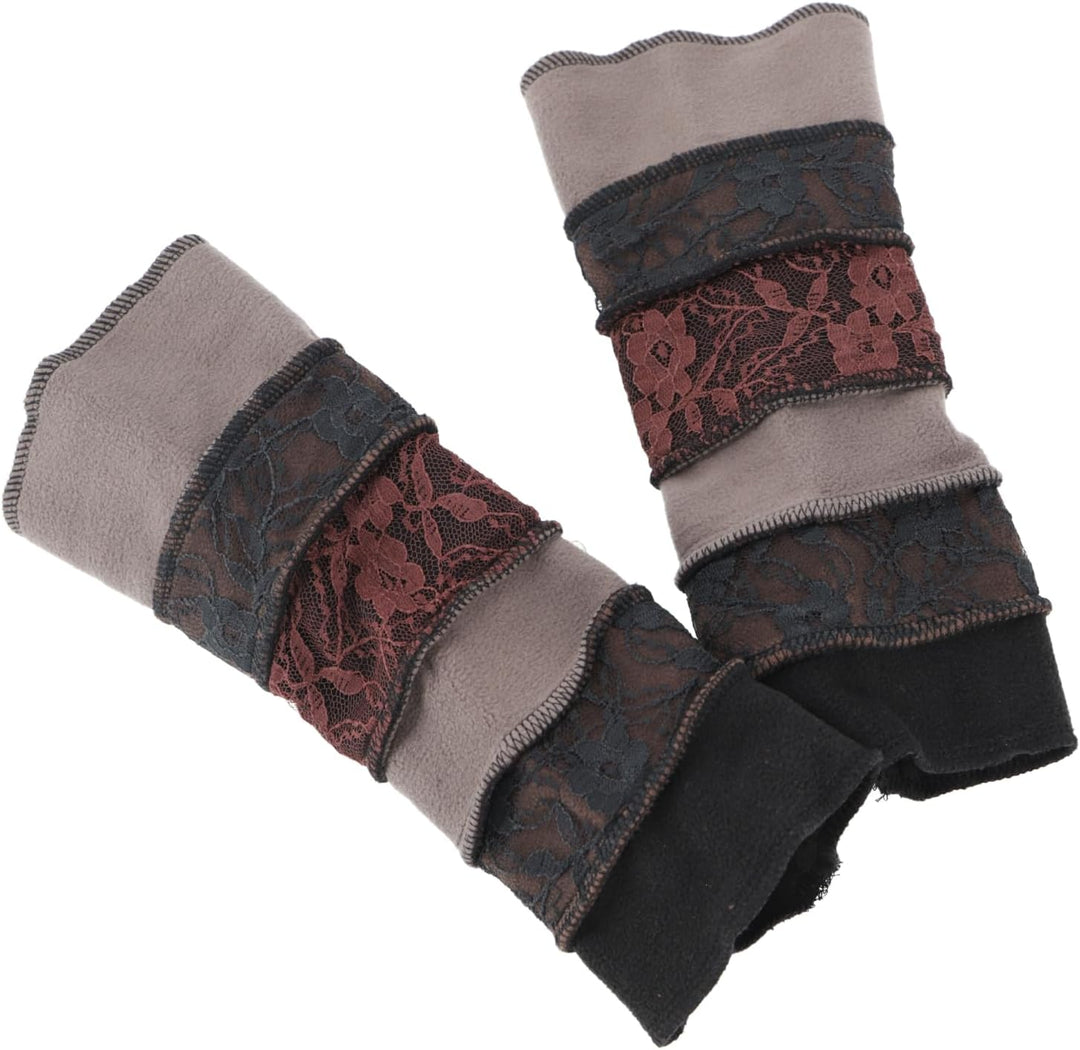 GURU SHOP Elfen Handstulpen, Boho Pulswärmer, Herren/Damen Schwarz/grau, Schwarz/grau