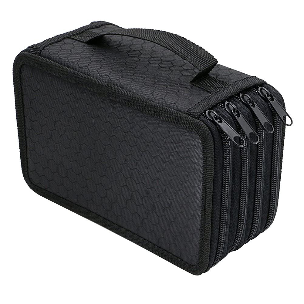 NUOLUX 72-Hole Pencil Bag Black Federmäppchen Mäppchen 4-Fach Stifte Organizer FüR Schule BüRo Und R