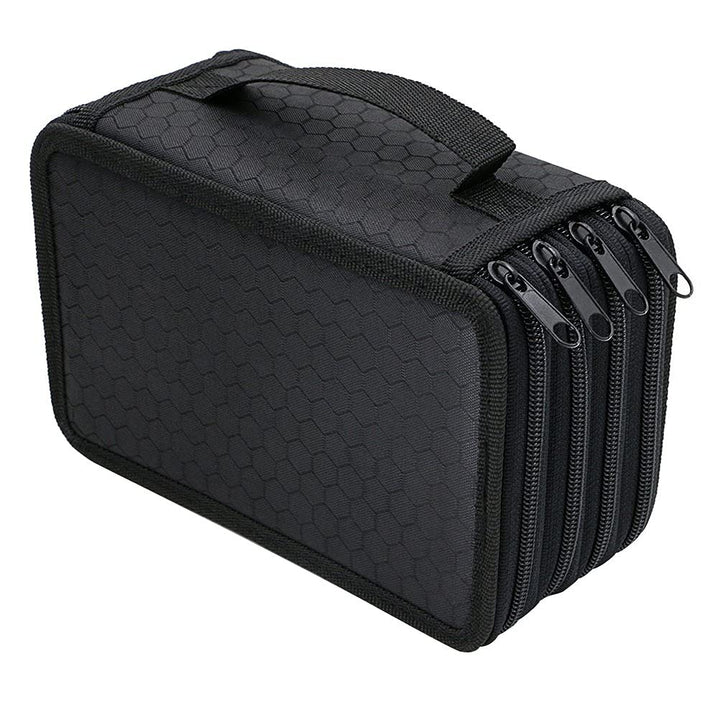 NUOLUX 72-Hole Pencil Bag Black Federmäppchen Mäppchen 4-Fach Stifte Organizer FüR Schule BüRo Und R