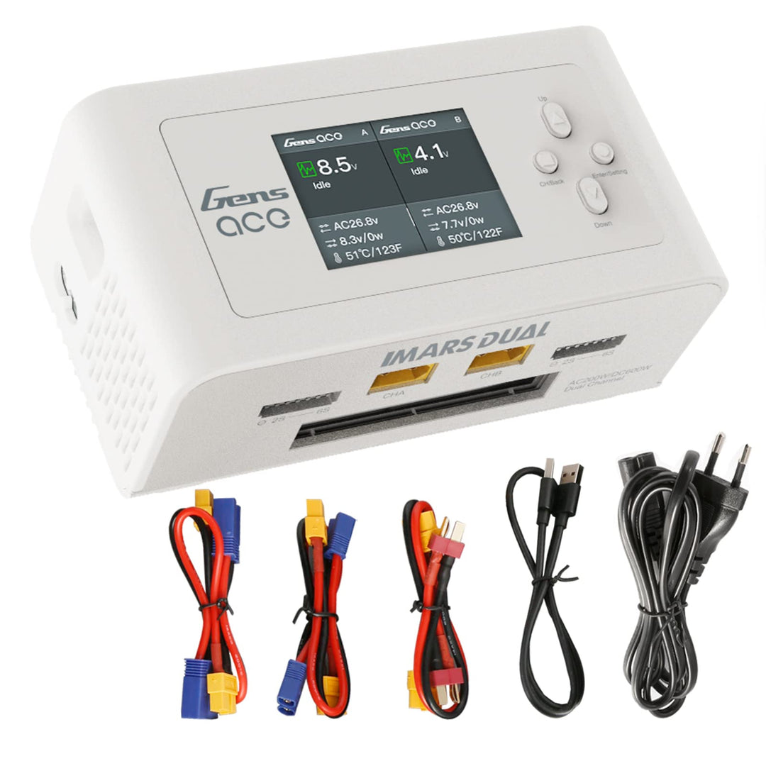 Gens ace lipo Ladegerät Imars Dual Channel RC Ladegerät für NiMH/Lipo Akku Ladegerät mit Deans T XT6