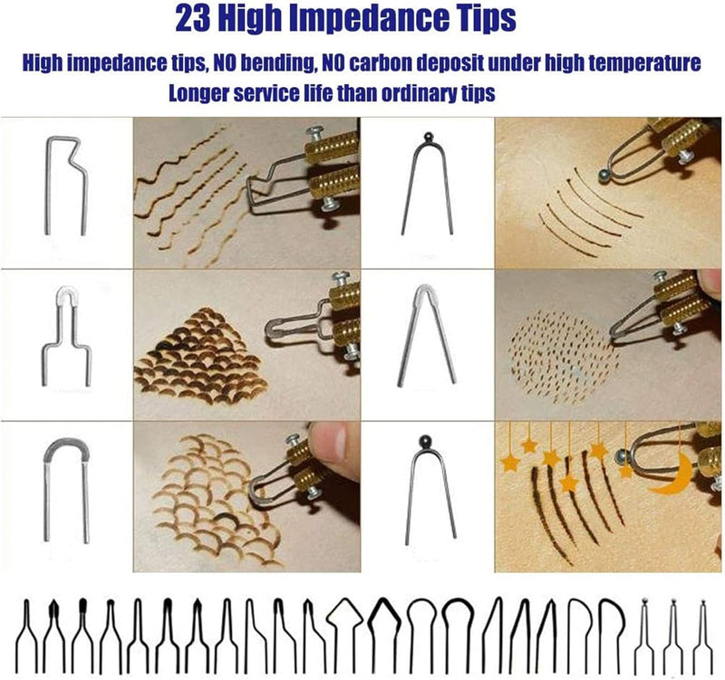 Pyrography Maschine 60W, 0-730°C einstellbare Temperaturregelung Holzverbrennungs Kit 23 Pyrography-