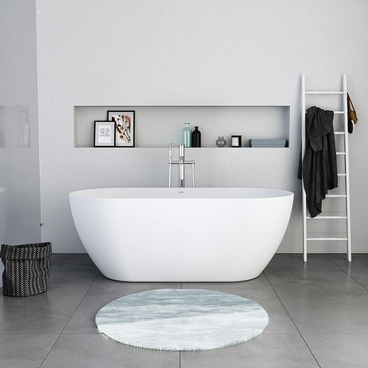DURAVIT Freistehende Badewanne aus Acryl Standbadewanne DuraMuna in Weiss matt 160x75 cm Füllmenge: