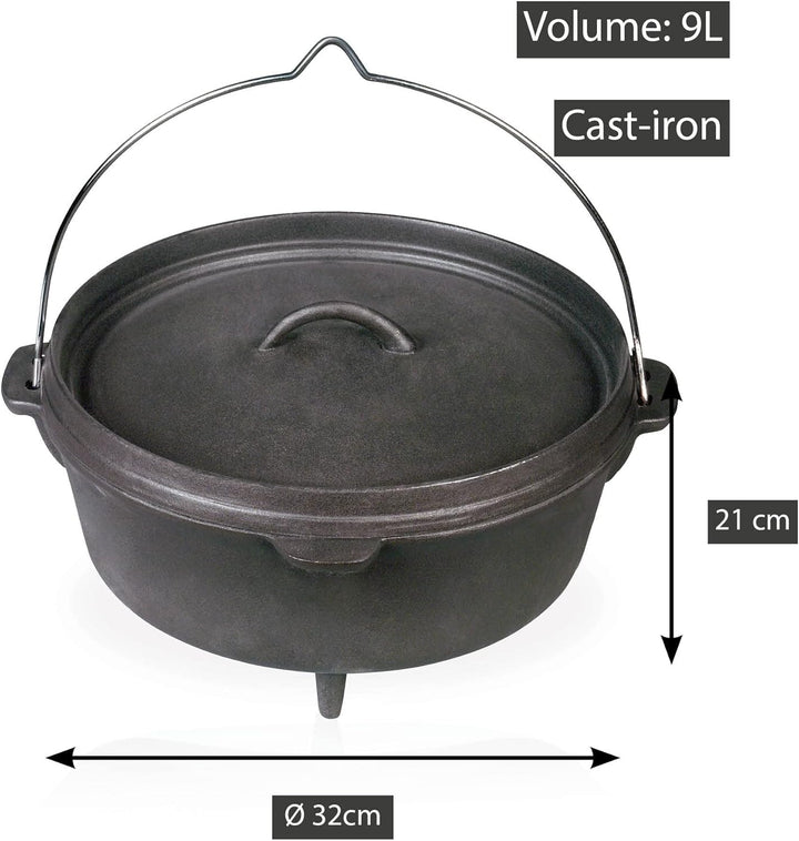barbecook Kochtopf/Dutch Oven 9 L Grillzubehör, Black, Schwarz