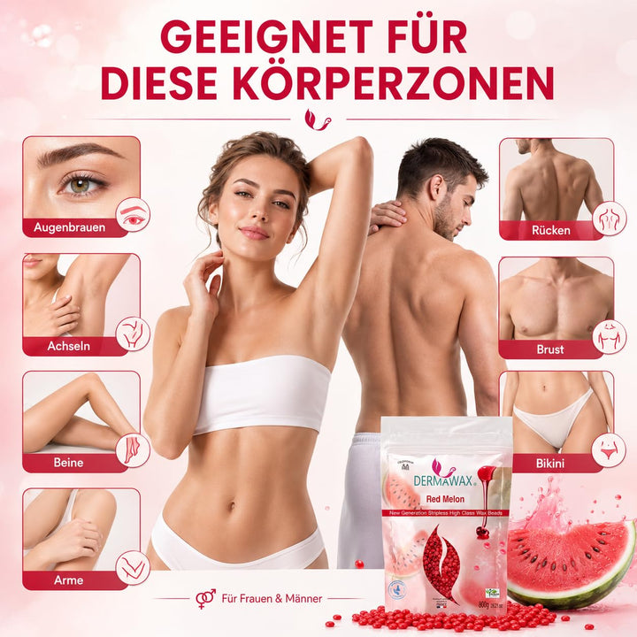 800 Gramm Dermawax Red Melon Hypoallergen Waxing Perlen zur Haarentfernung Augenbrauen Gesicht Intim