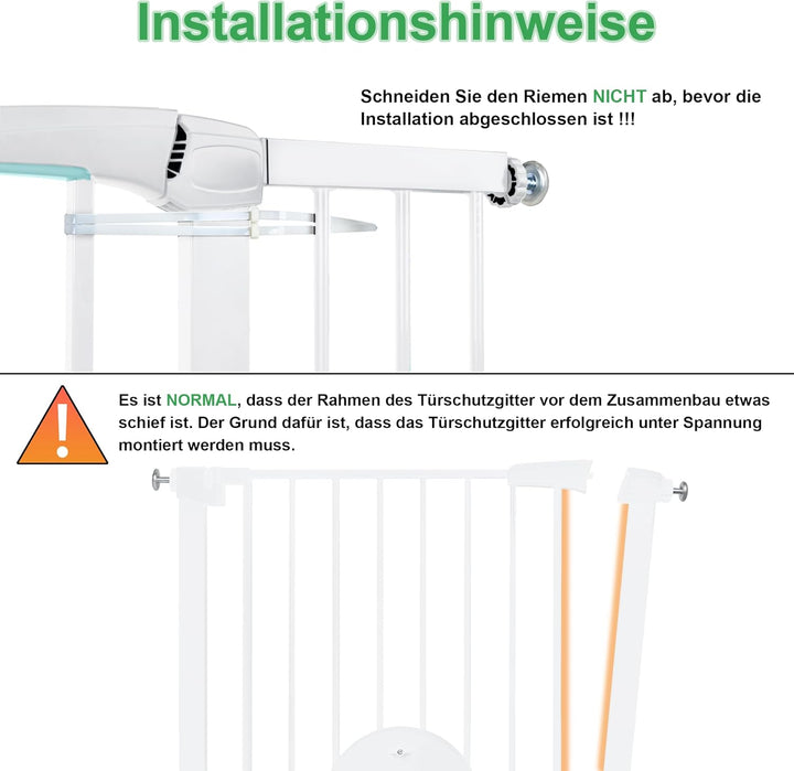 UISEBRT Treppenschutzgitter Türschutzgitter Ohne Bohren Treppengitter mit Katzentür Haustiertür, für