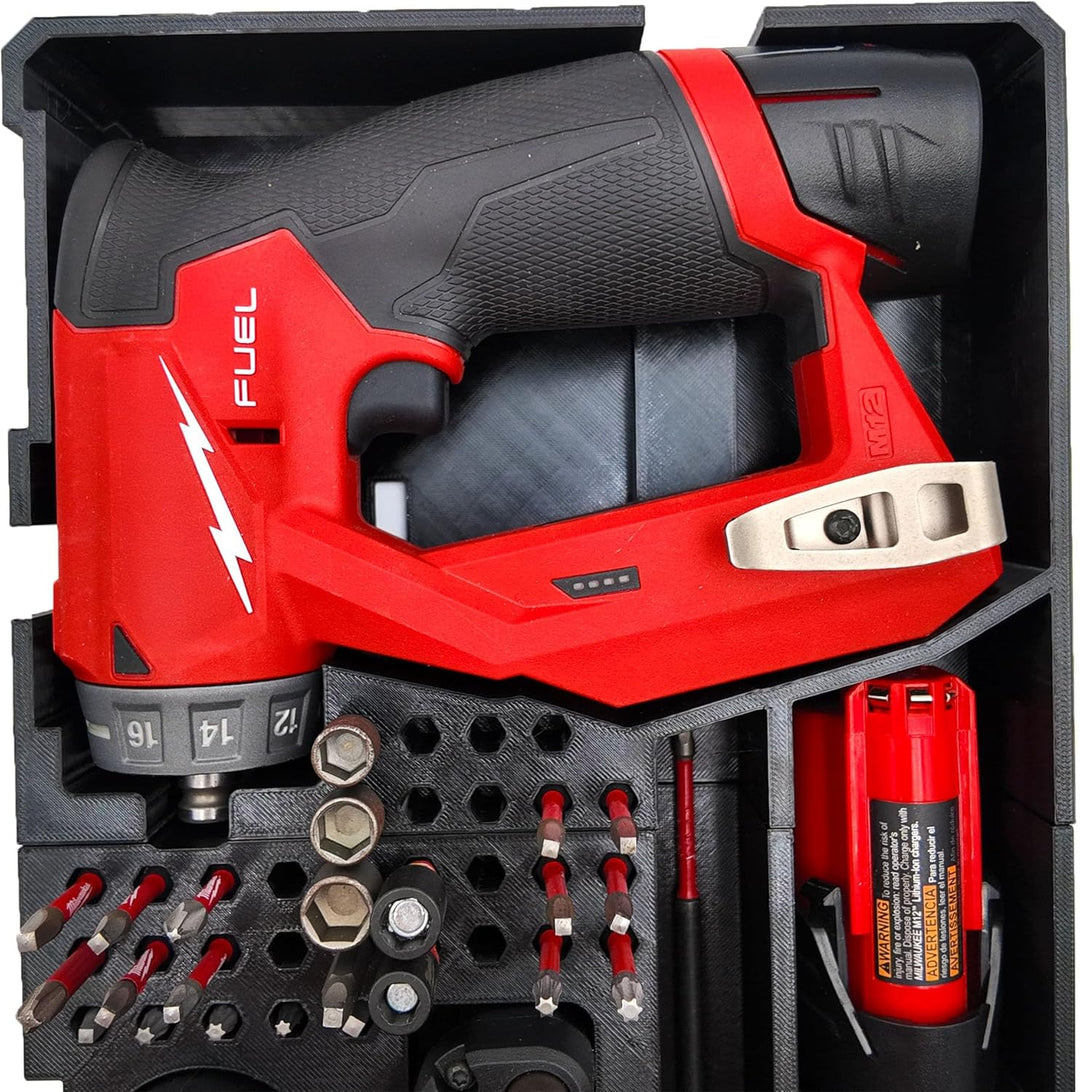 Organizer für M12 Installationsbohrmaschine und Milwaukee Packout Organizer