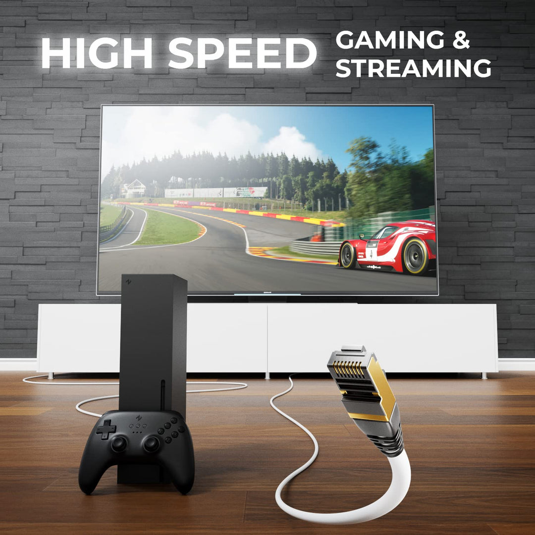 deleyCON 10x 0,5m CAT8.1 Patchkabel Netzwerkkabel Datenkabel S/FTP PIMF 2000 MHz 40 Gbit RJ45 LAN DS