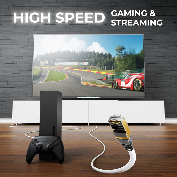 deleyCON 10x 0,5m CAT8.1 Patchkabel Netzwerkkabel Datenkabel S/FTP PIMF 2000 MHz 40 Gbit RJ45 LAN DS