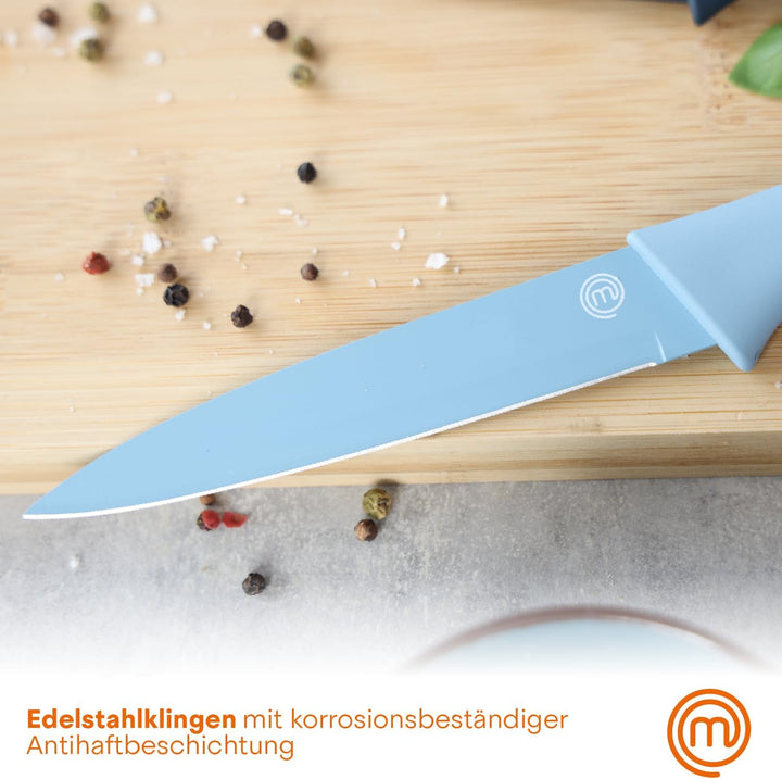 MasterChef Messerset, Küchenmesser Set ink. Kochmesser, Gemüsemesser, Schälmesser, Schneidemesser &