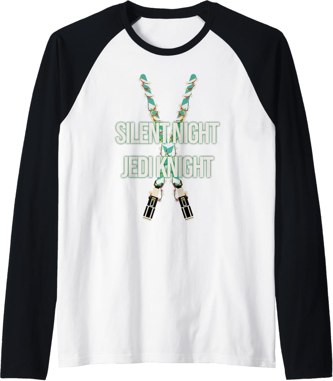 Star Wars Christmas Silent Night Jedi Knight Lightsabers Raglan